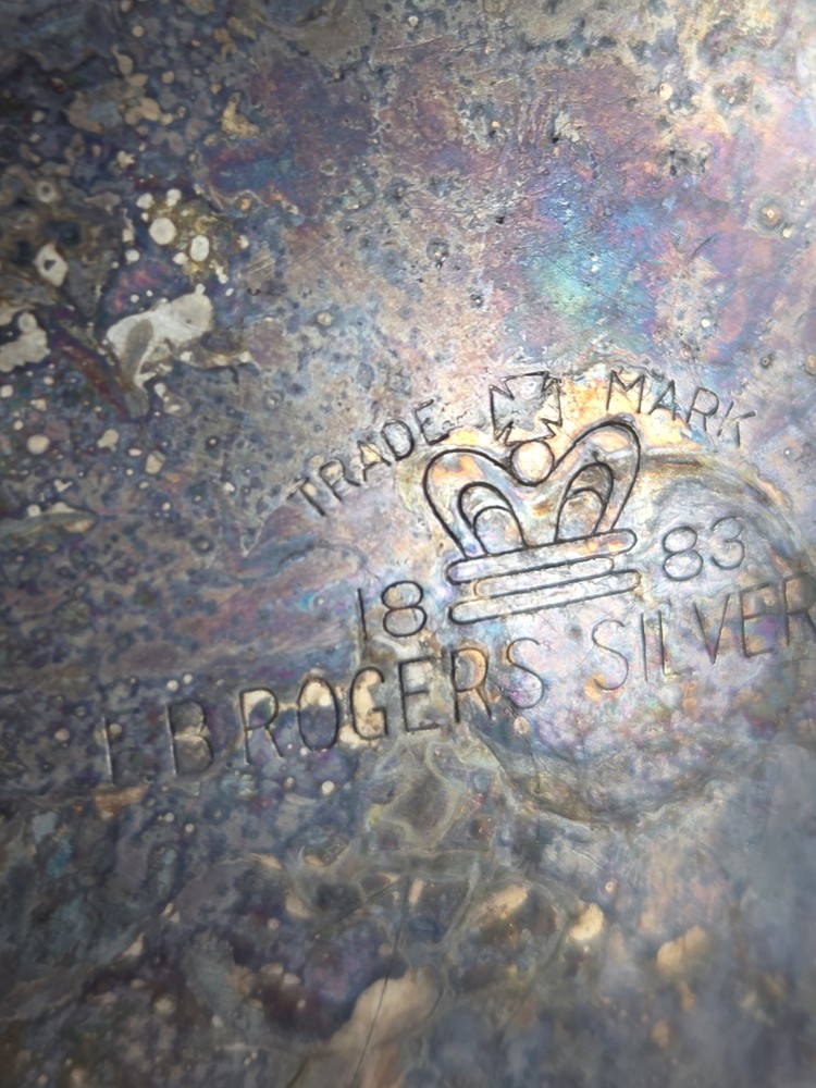 Antique FB Rogers Silver Company 1883 Silverplate Coffee Tea Pot & Handled Tray