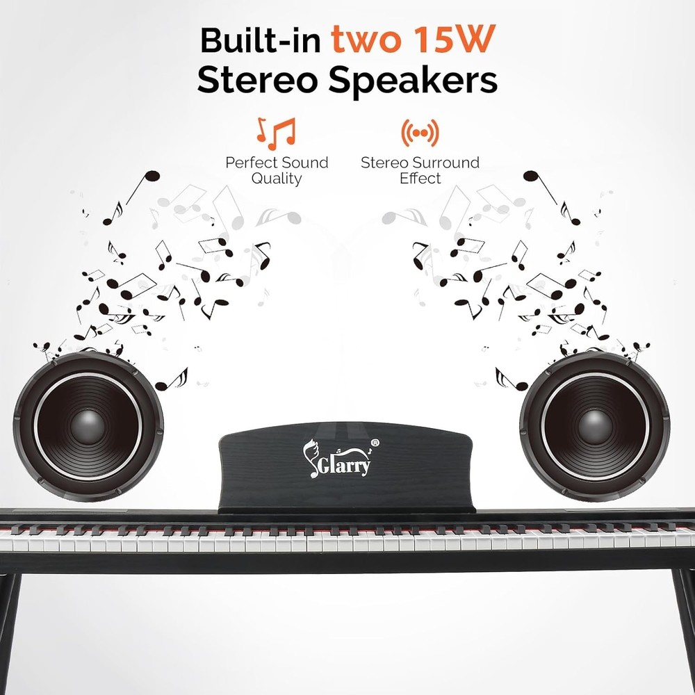 Digital Piano Black 88-Key for Beginners