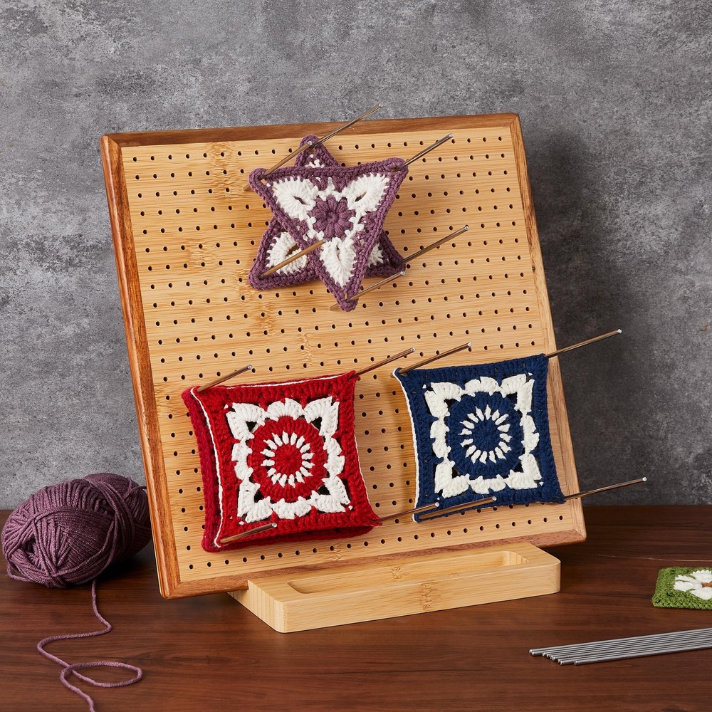 11.8" Crochet Blocking Board with 20 Pegs Pins, Granny Square Blocking Board ...