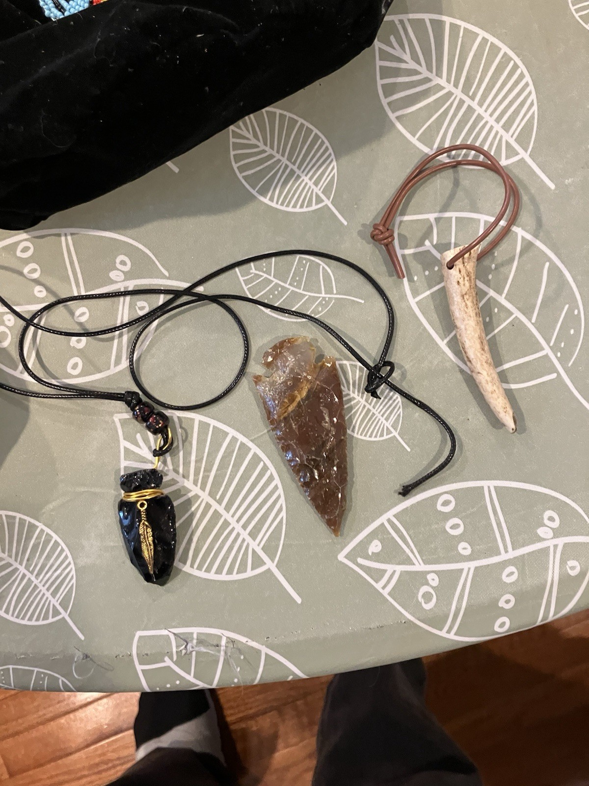 Flint Knapped Stone Arrowhead Blade W/ Antler Handle Knife 12.”inch & EXTRAS