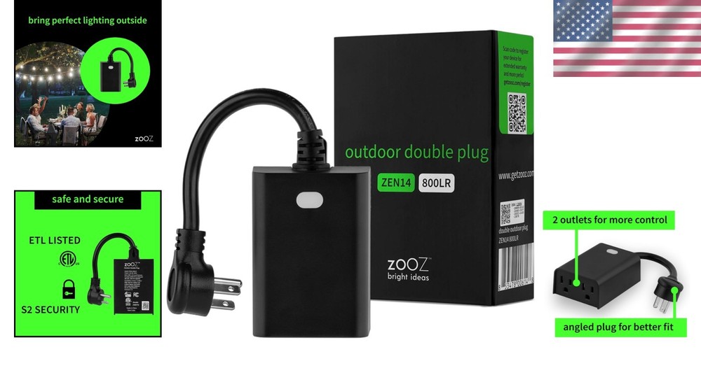 Double Control Z-Wave Plug | Hubitat Compatible | Long Range