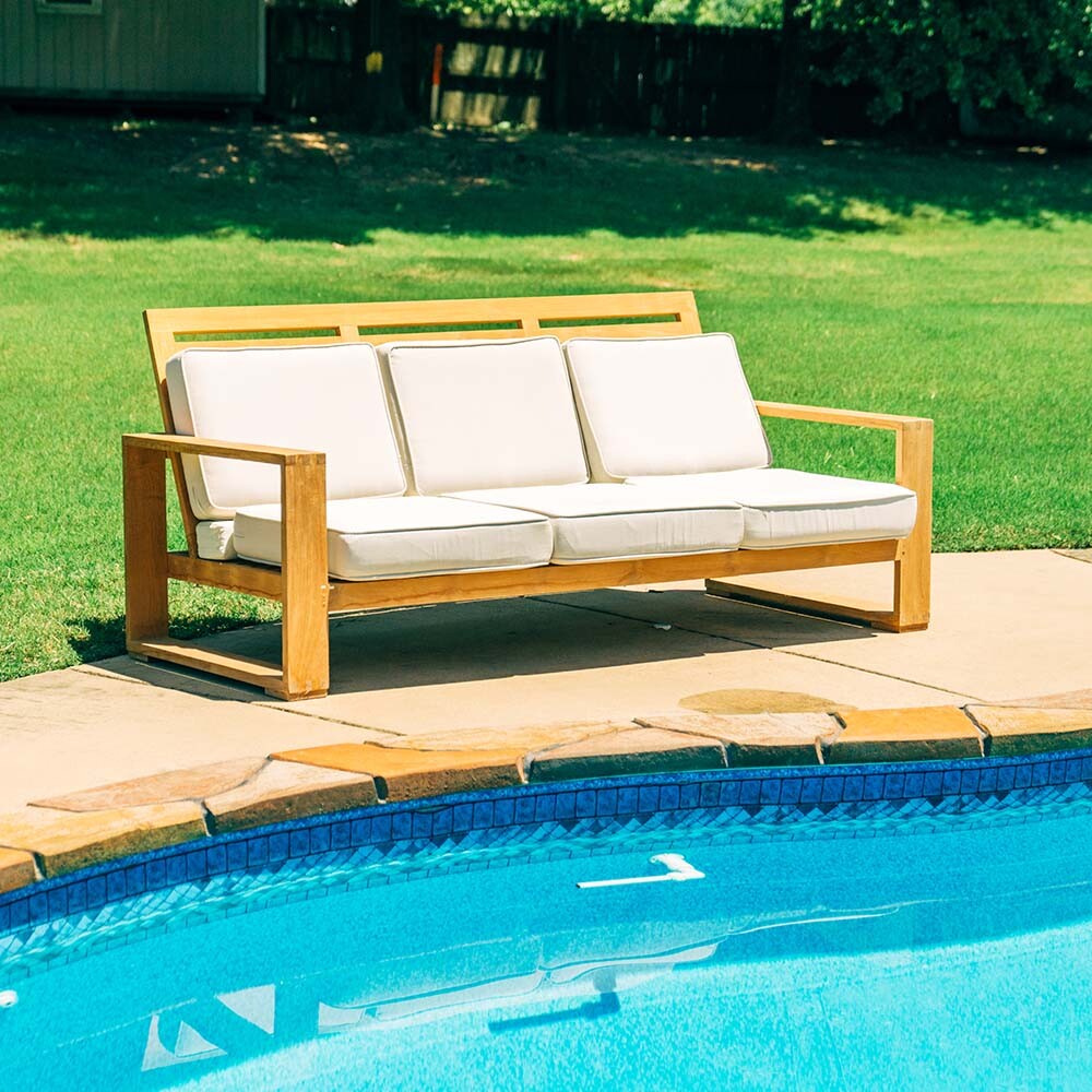 Ash & Ember Sierra Grade A Teak 60in Sofa, Seats 2 Comfortably