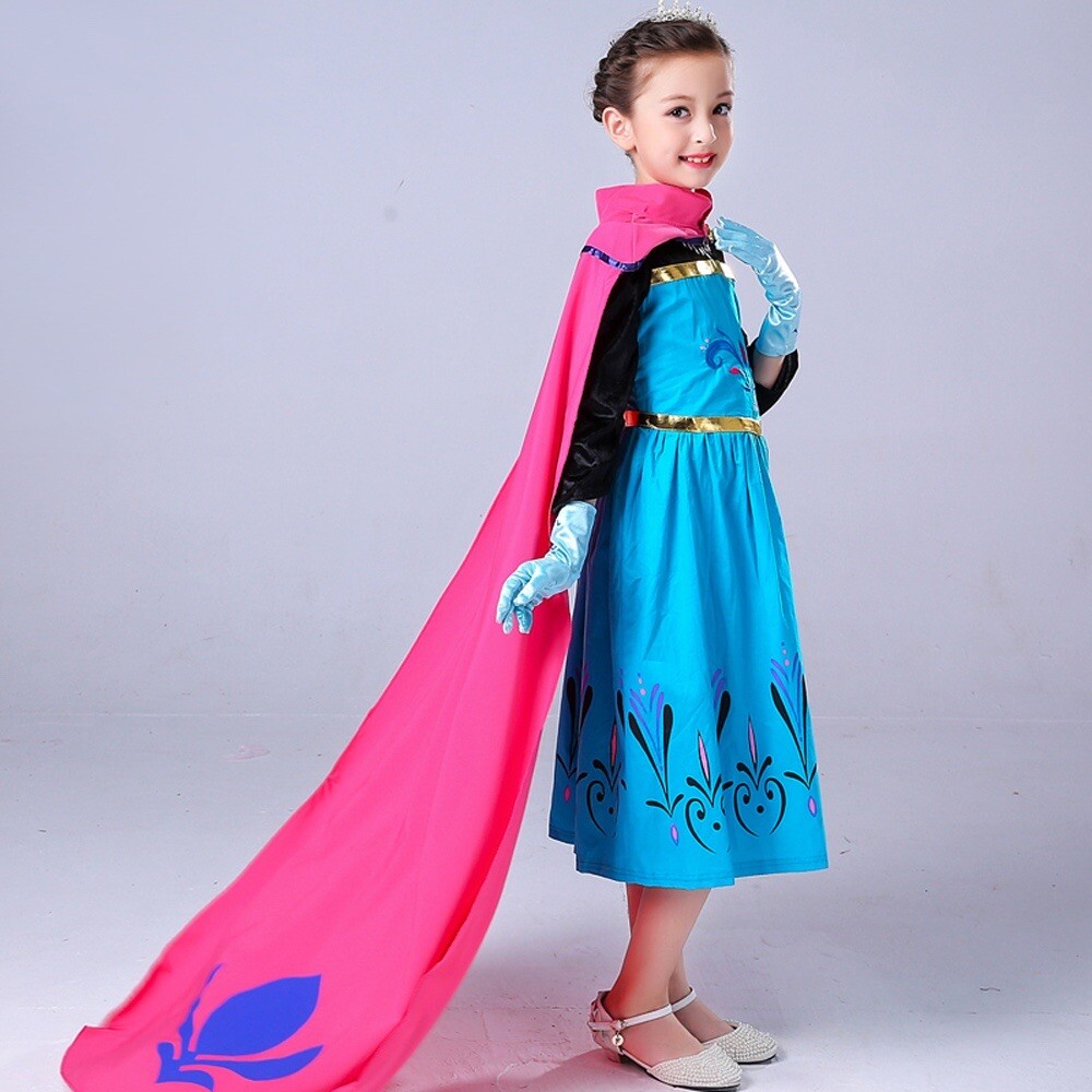 Elsa Frozen Princess Queen Coronation Dress Up Set Girls Costume Fast Shipping