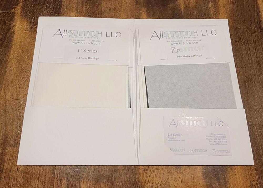 ALL STITCH The Ultimate Backings Samples Stabilizer-Tear Away Backing-Bakings