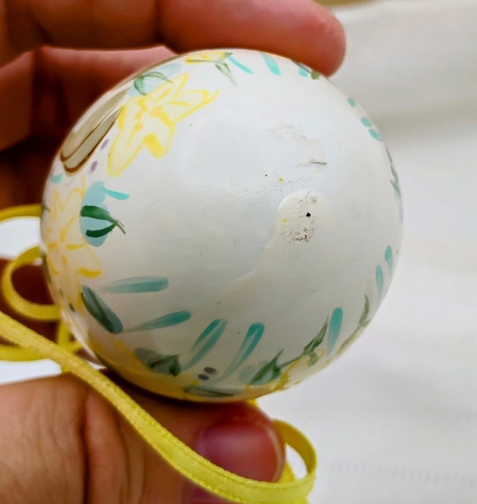 Hen Eggs Hand Painted Easter Shells Chicken, Lamb, Rabbit Ornaments