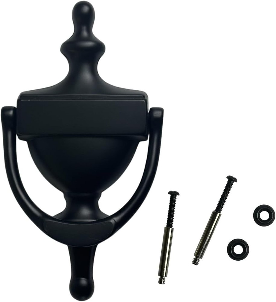Solid Brass Door Knocker, 7 Inches, Matte Black, 1 Piece