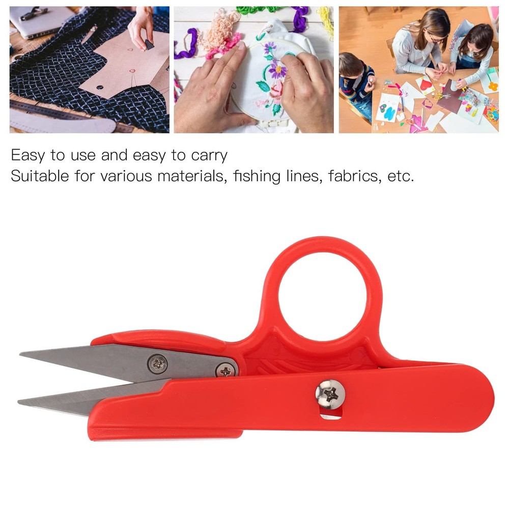 3Pcs Compact Red Stainless Steel Thread Snips, Small Sewing Scissors for Stit...