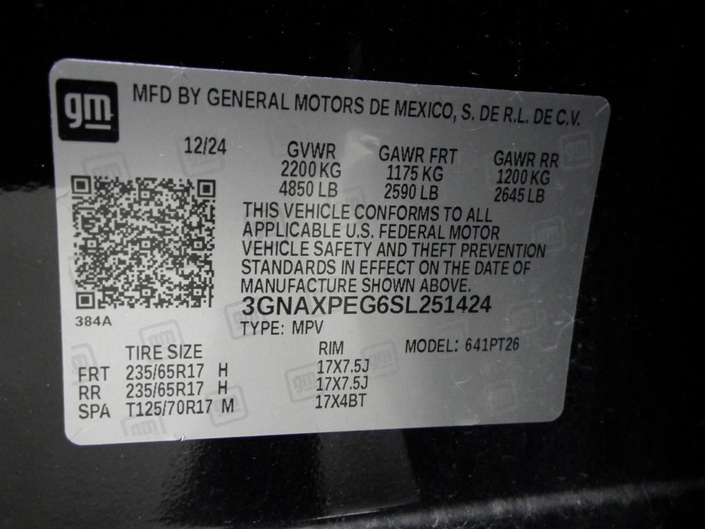 2025 Equinox LT 1.5L Upper Air Shutter