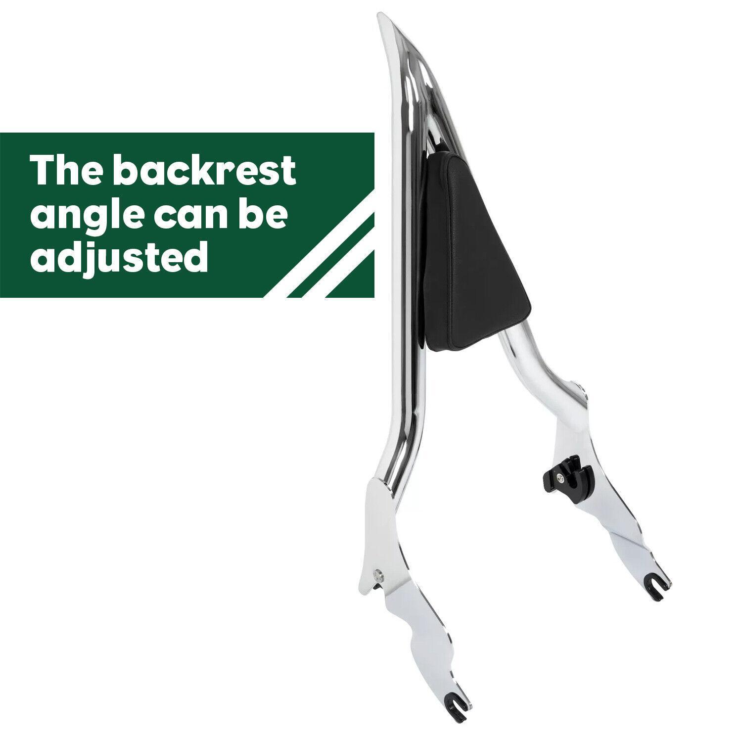 For Harley Touring Road Street Glide 2009-2024 Rear Passenger Backrest Sissy Bar