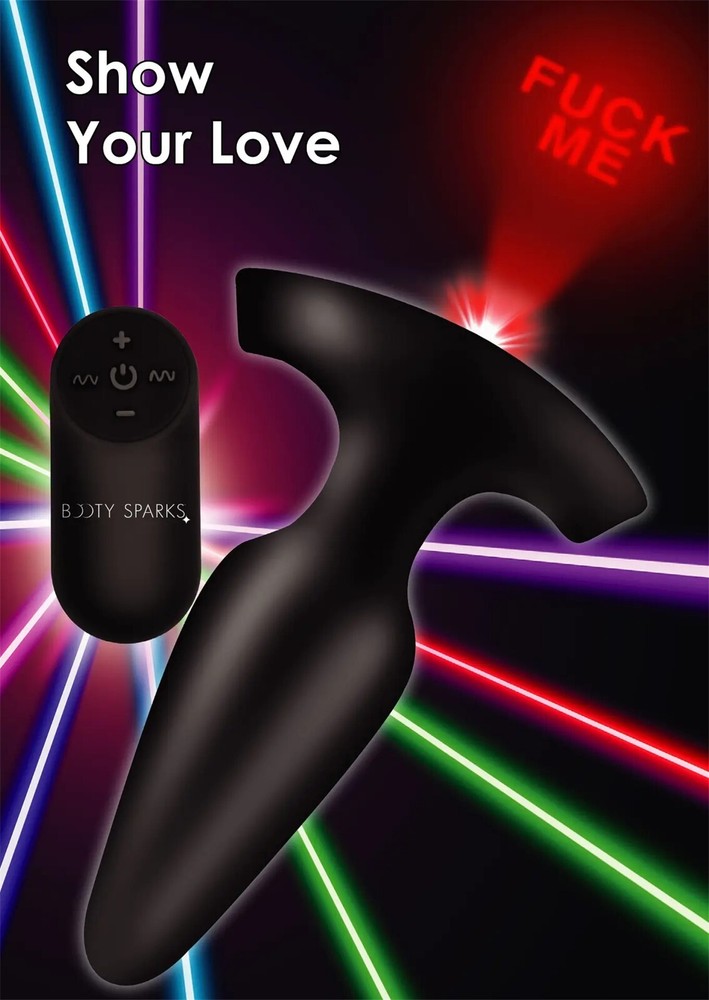 Vibrating Butt Plug with Laser Light, Large Anal Vibrator with Remote Control
