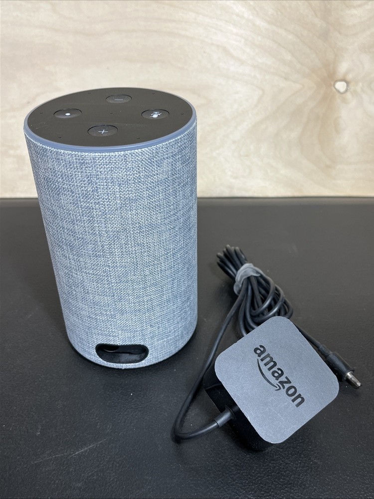 Amazon Echo 2nd Gen Smart Assistant Speaker |Heather Grey| w/ Power Cord TESTED