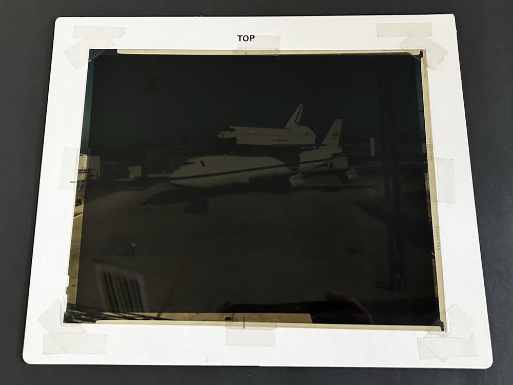 1983 NASA KSC Space Shuttle Discovery Aboard 747 Presentation Transparency
