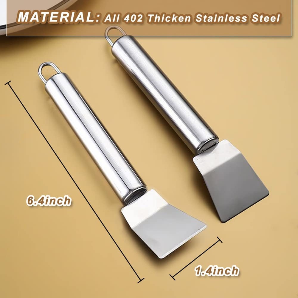 Kitchen Stove Cleaning Brush + Scraper Tool Set, Brass Wire Brushes for Range...