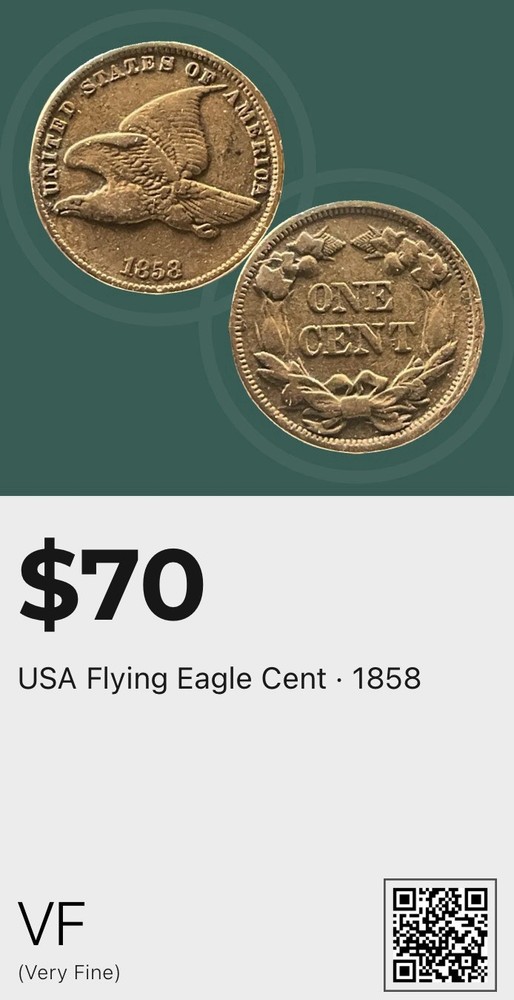 1858 Flying Eagle VF Details