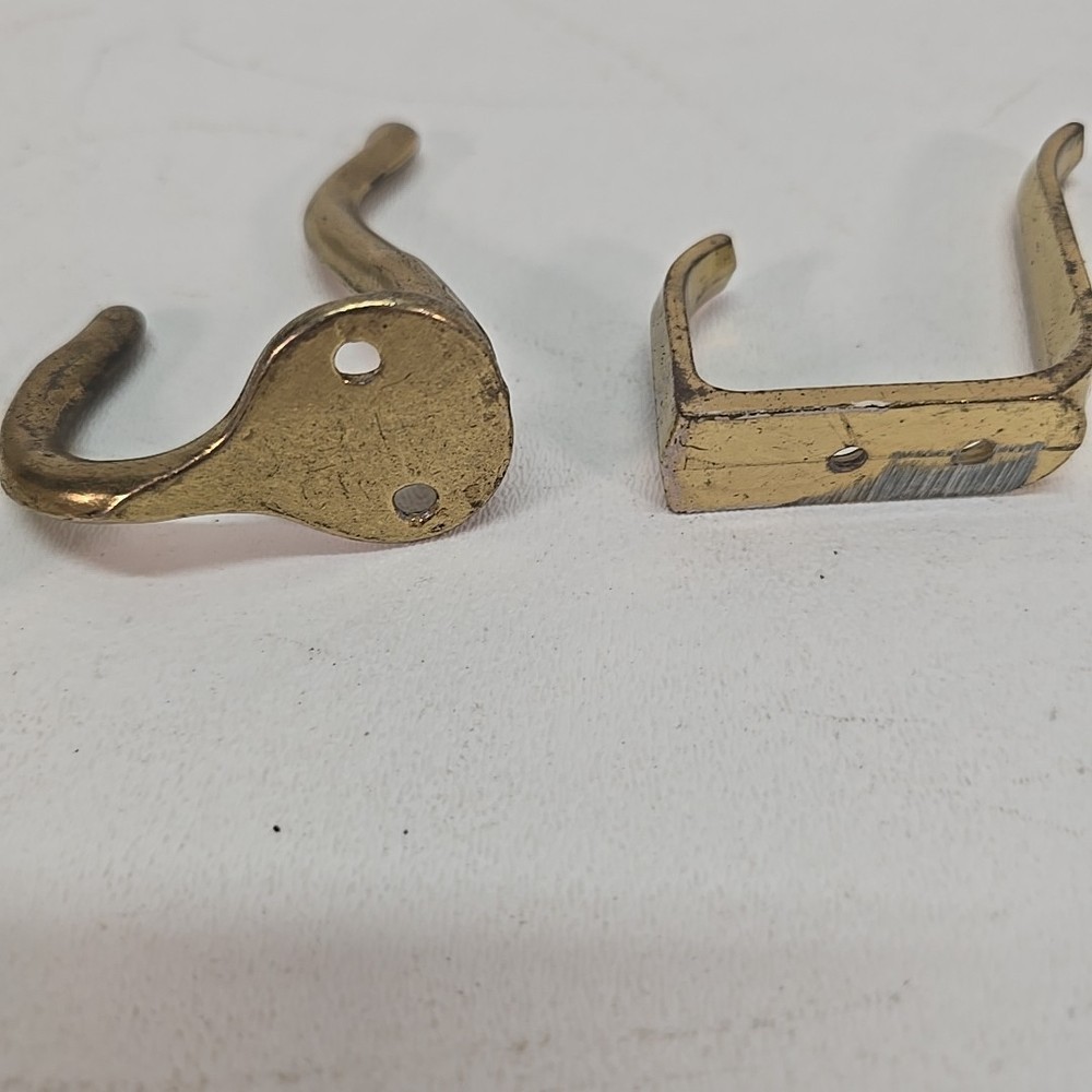3 BRASS COLORED COAT HOOK