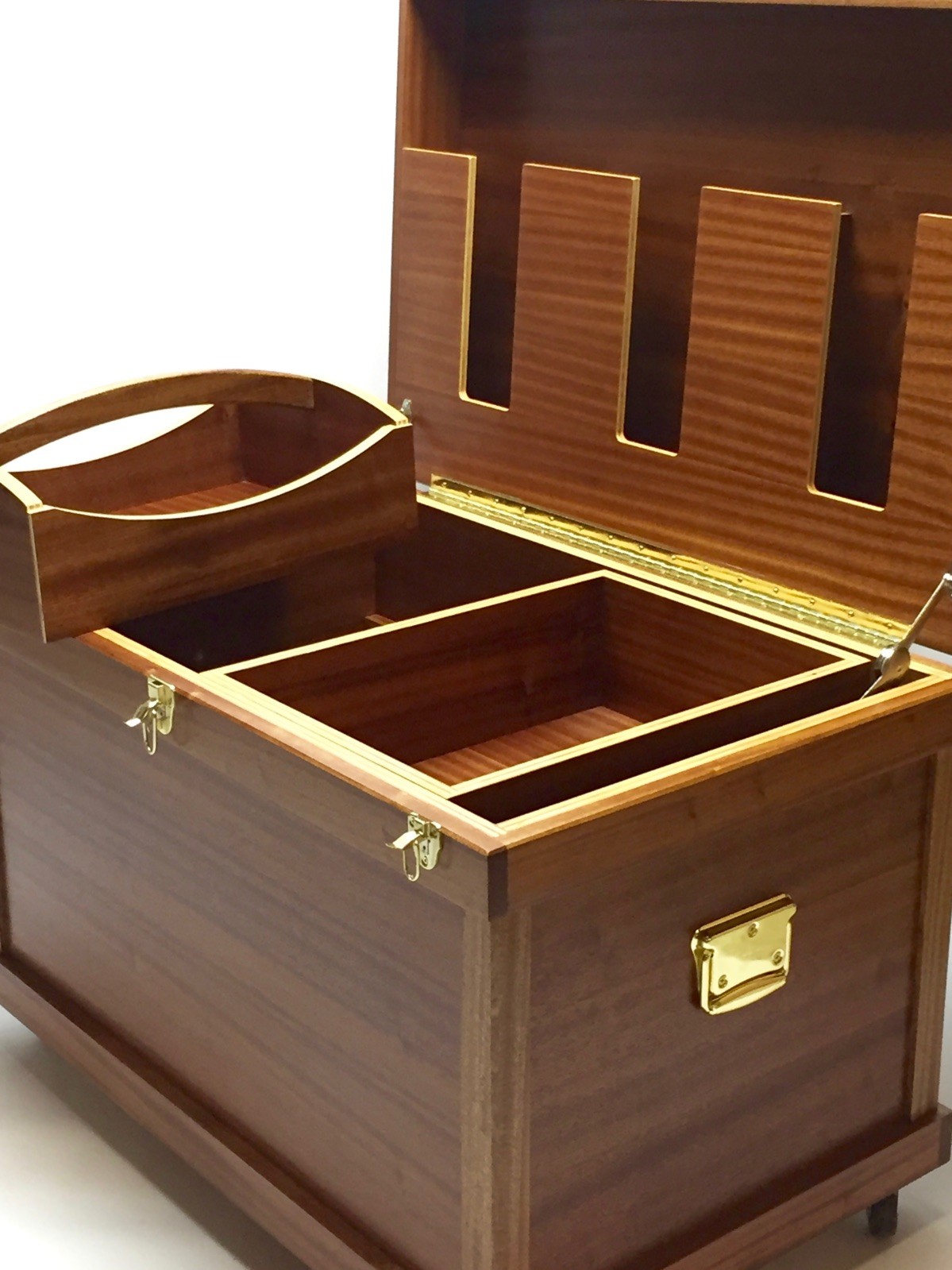 Tack Trunk with bandage lid/ tray/ made from Mahogany Sapele