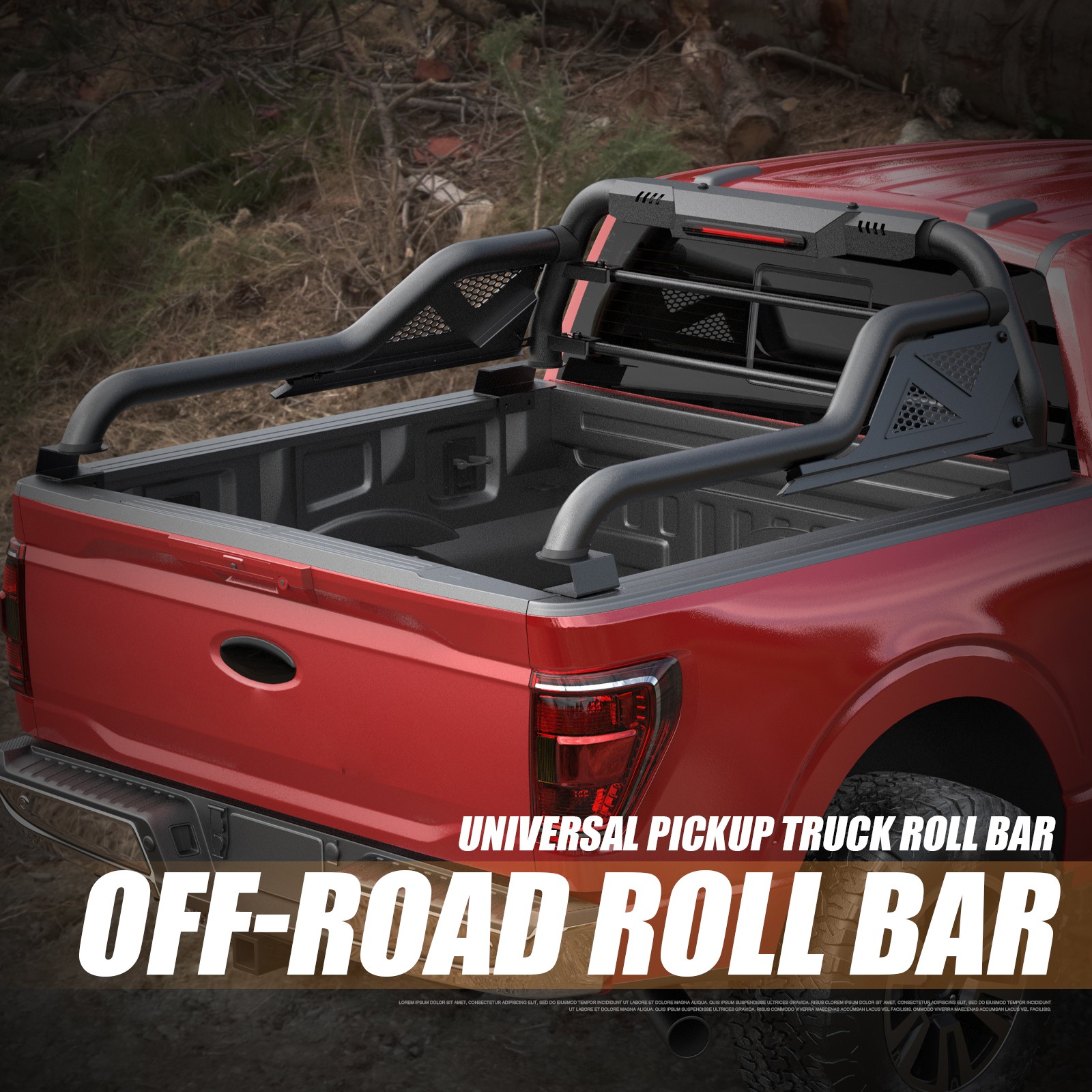 Adjustable Truck Roll Sport Bar Rack Bed Bar Black For Toyota Tacoma 2005-2025