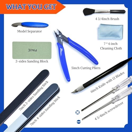 Gundam Model Tools Kit, 34pcs Hobby Tool Set, Pliers, Separator, Files,