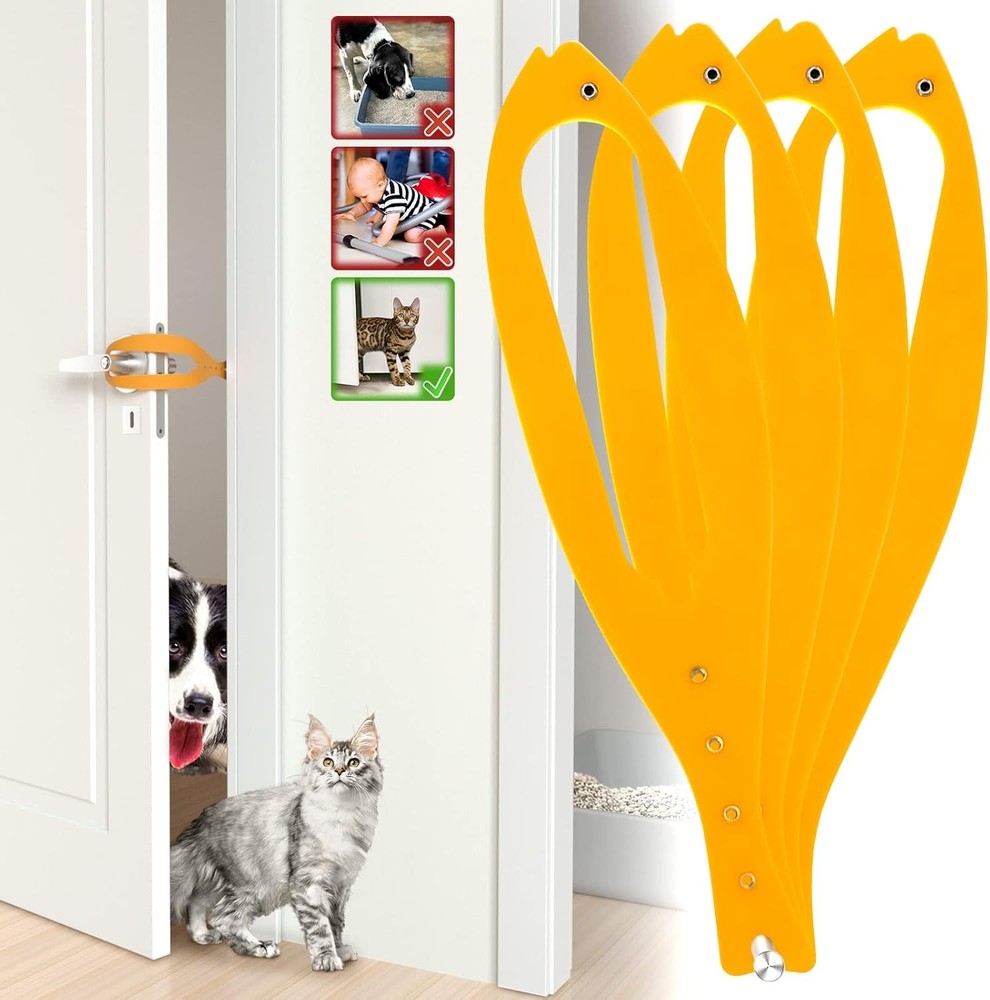 2Pcs Adjustable Cat Door Holder Latch Strap for Cats Easy Install