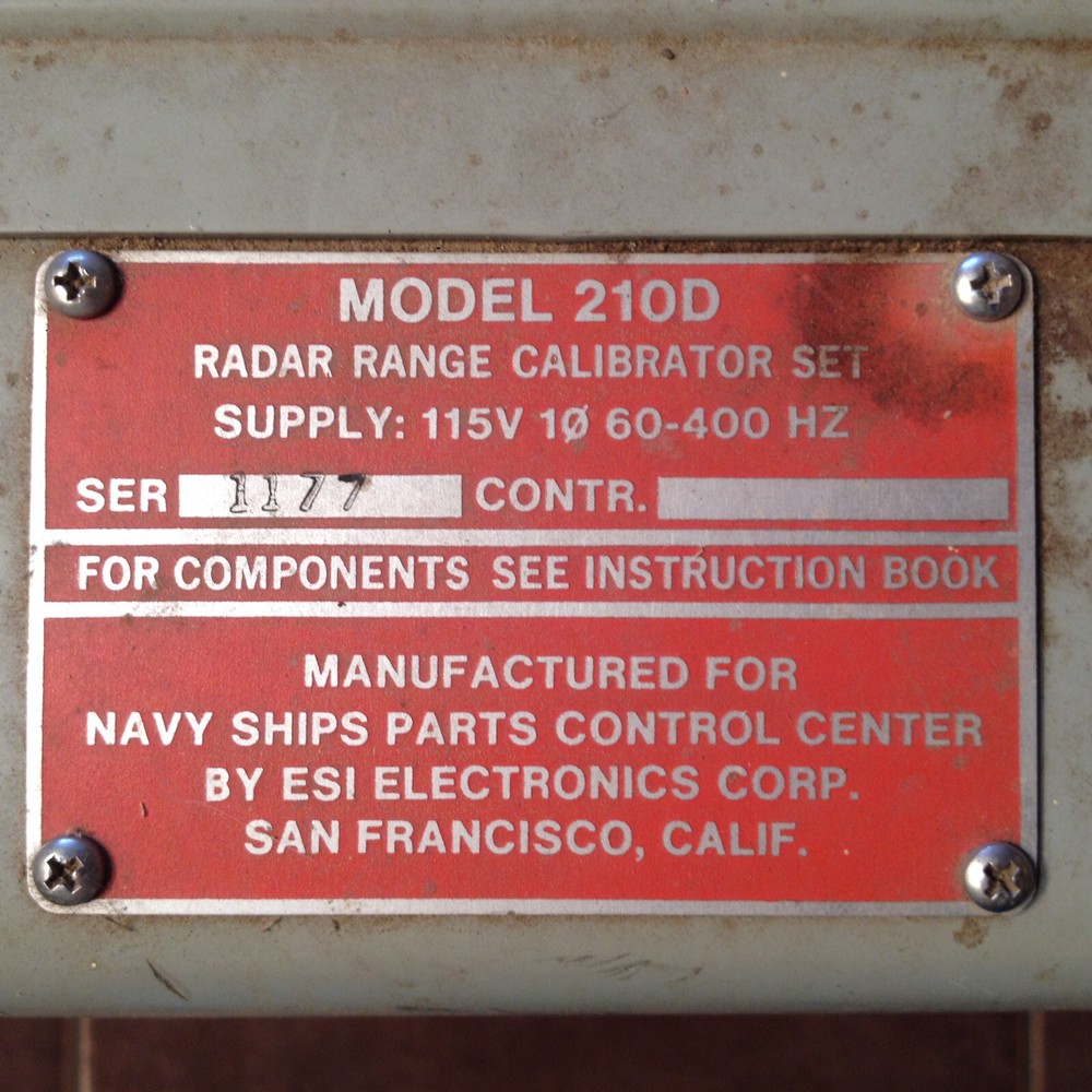 ESI Electronics Radar Range Calibrator Test Set Model 210D
