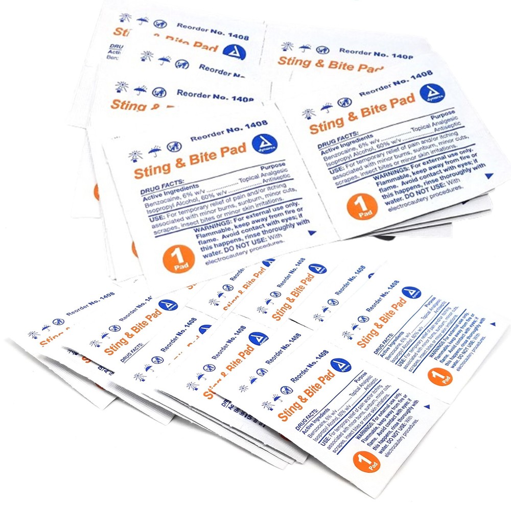 Insect Sting / Bite Relief Pads - 50 Count/Pkg - Dynarex