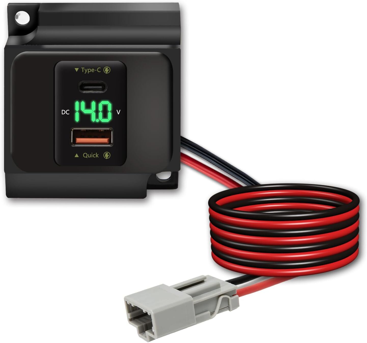 Clock Substitute with Voltmeter and USB Fast Charger for 1997-2001 Honda CR-V