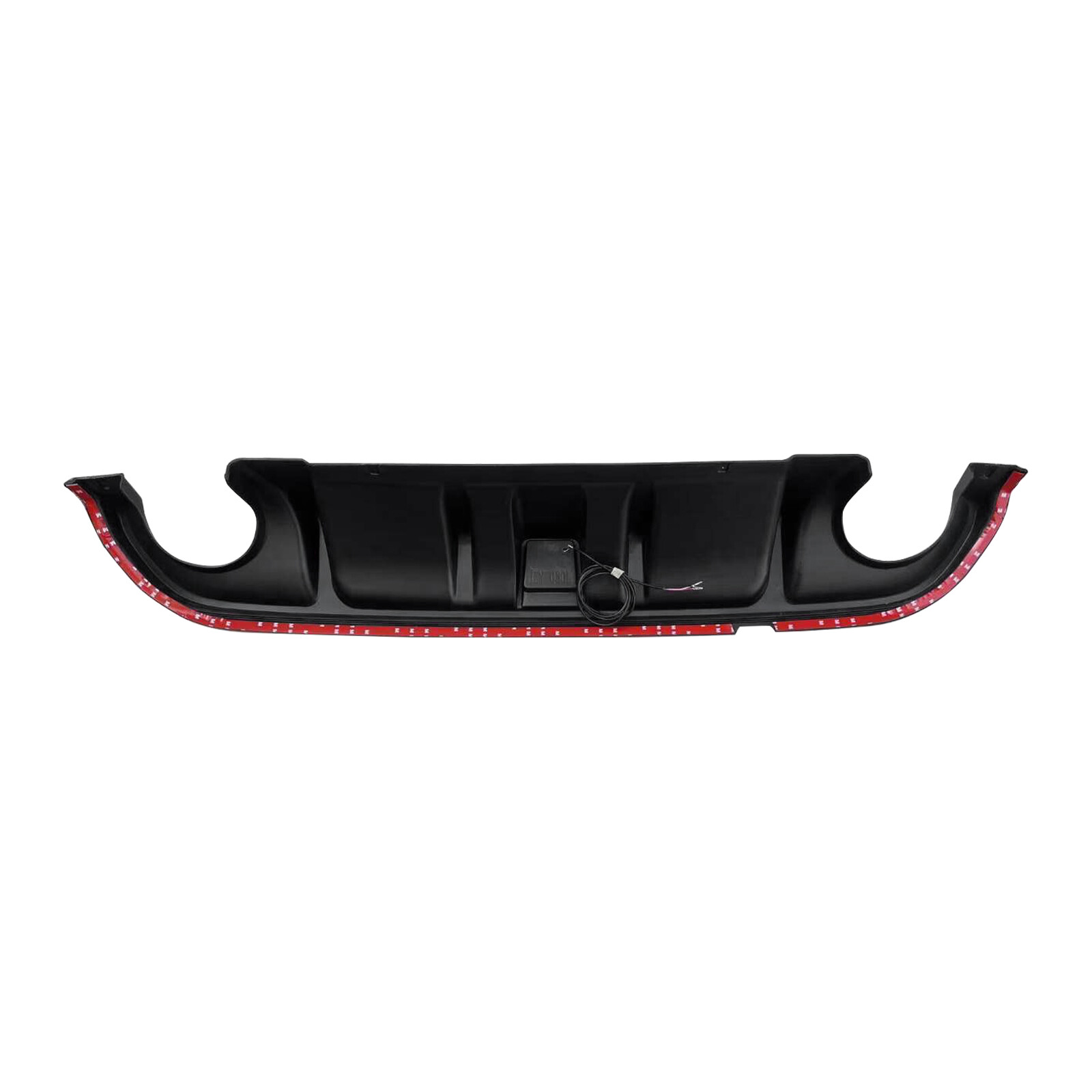 Fit 2014-2017 Infiniti Q50 Glossy Black Rear Bumper Diffuser W/ LED Brake Light