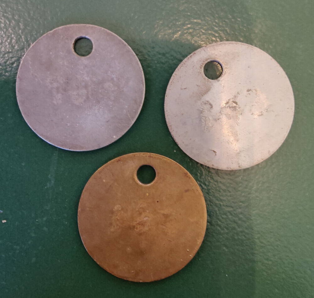 3x GRIMETHORPE Colliery Pit Check Tally - marked GRIMETHORPE COLLIERY 641