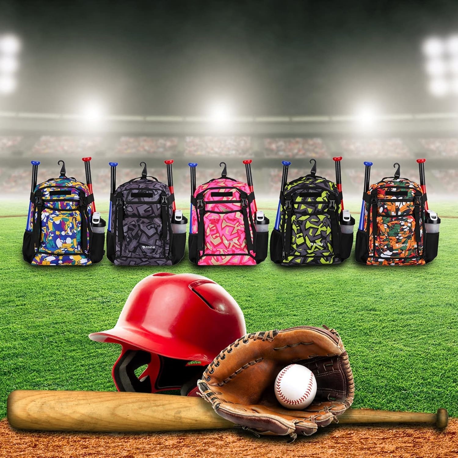 Youth , T-Ball & Softball Equipment & Gear for Youth, Large Capacity Holds 2 ...