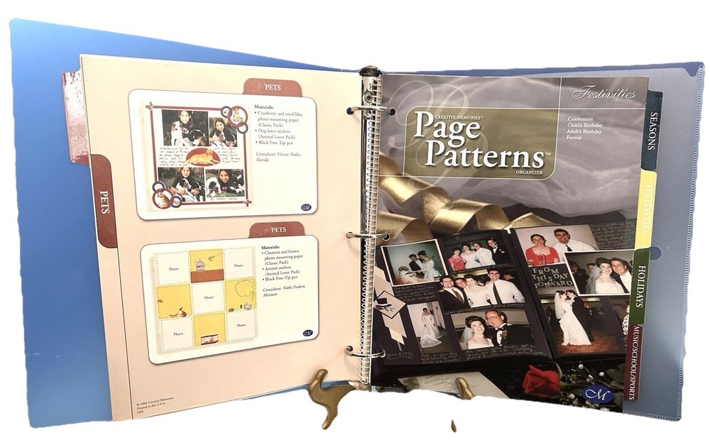 Creative Memories Page Patterns Organizer Scrapbooking 3 Ring Binder 2005