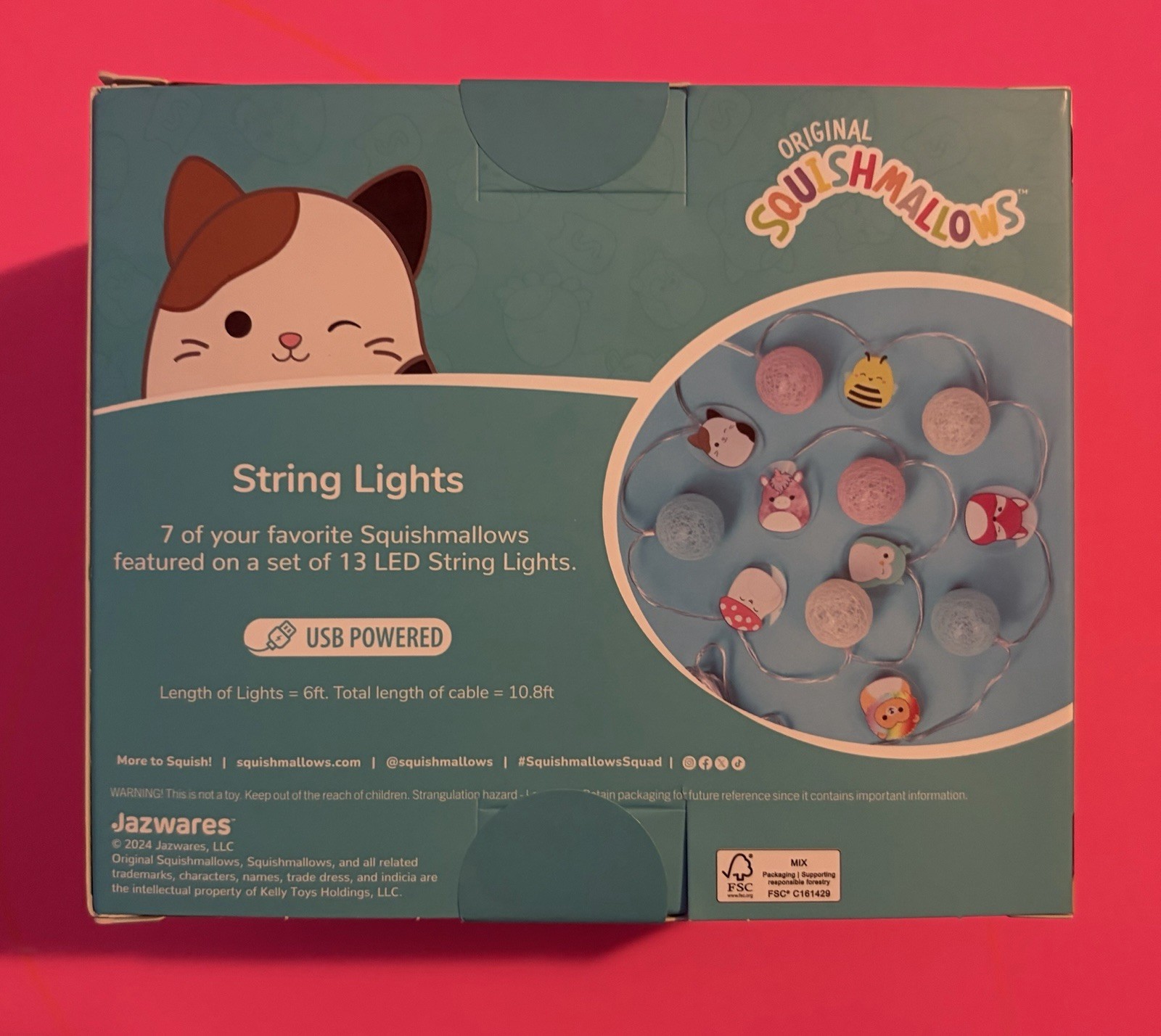 Fizz Creations Squishmallows String Lights Officially Licensed USB Powered