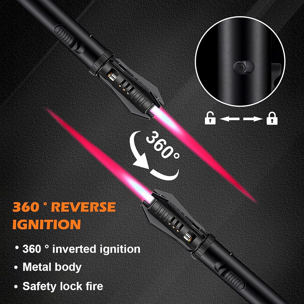 1PCS Jet Flame Lighter Refillable Storm Lighter Windproof Long Stick Lighter