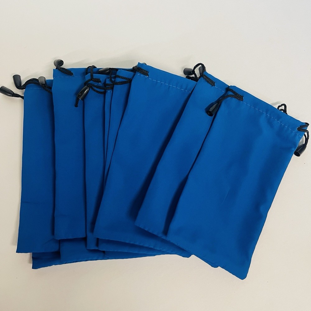 10-Pack ROYAL BLUE Drawstring Sunglasses Microfiber Cloth Soft Case Storage Bag