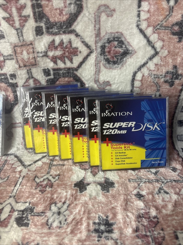 Imation SuperDisk 120MB Sealed 7 Tools Kit Introductory Diskette 2 Sealed Lot 9