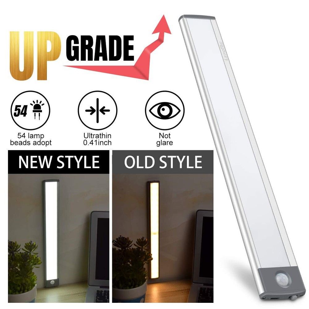 30led Motion Sensor Cabinet Lightunder Counter Closet Lighting Wireless Usb Rech