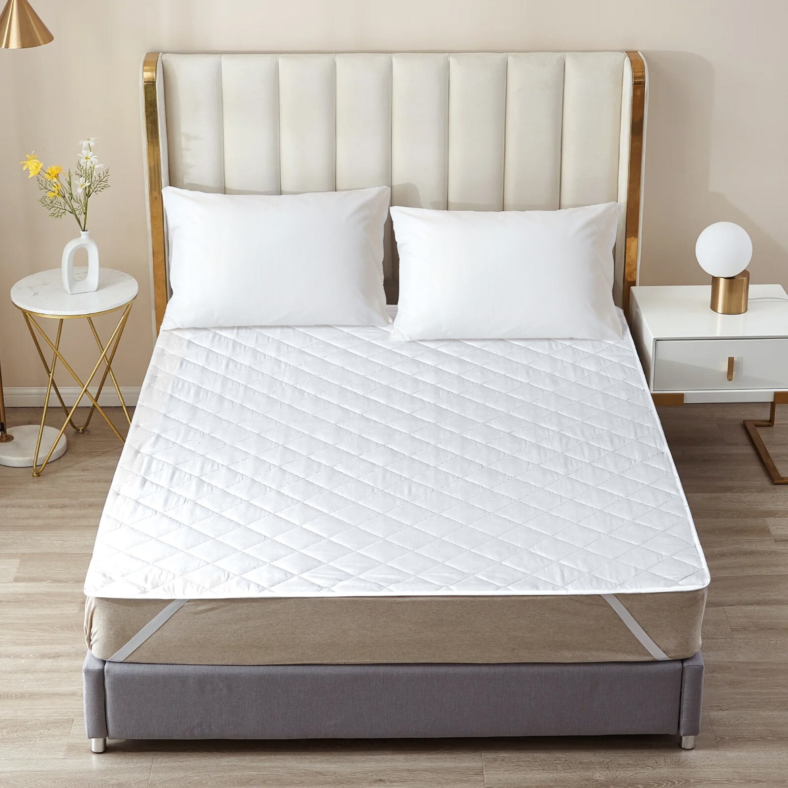 Luxurious Full Size Quilted Mattress Protector, Mattress Pad with Elastic Stripe