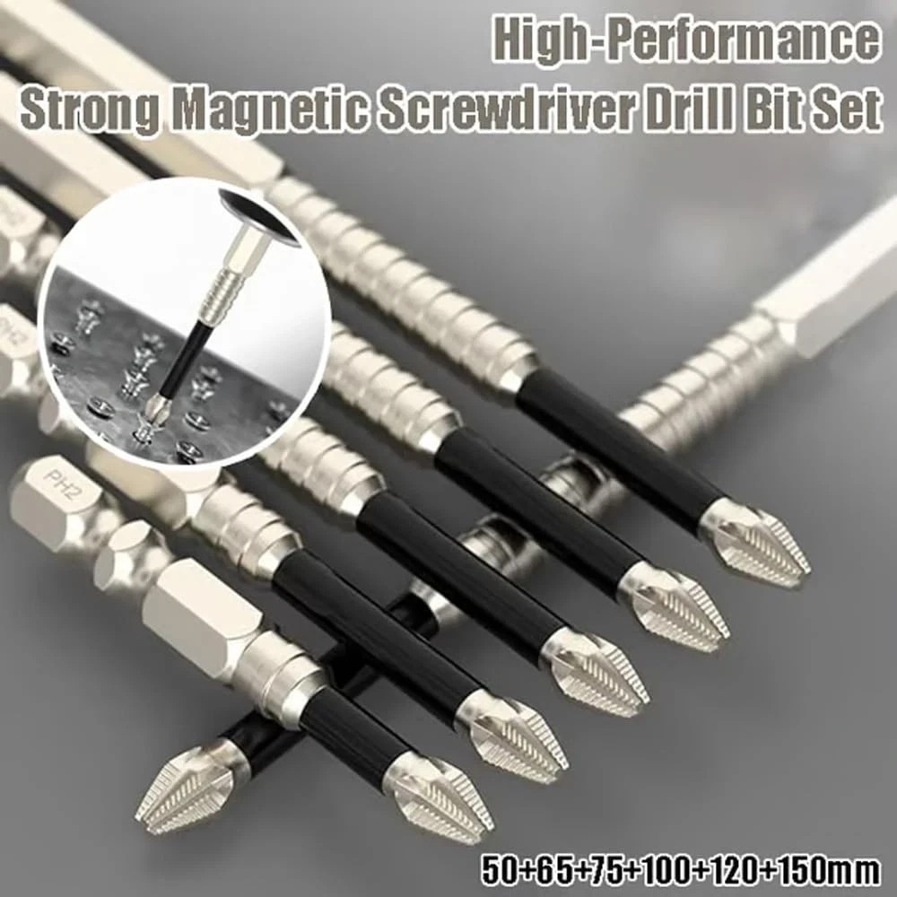 6x Magnetic Anti-Slip PH2 Impact Driver Phillips Screwdriver Drill Bit Tool Set