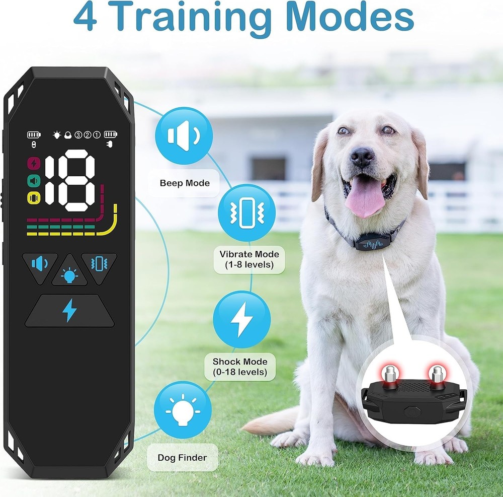 Waterproof Dog Training Collar, Remote Control, 2500FT Range, 4 Modes