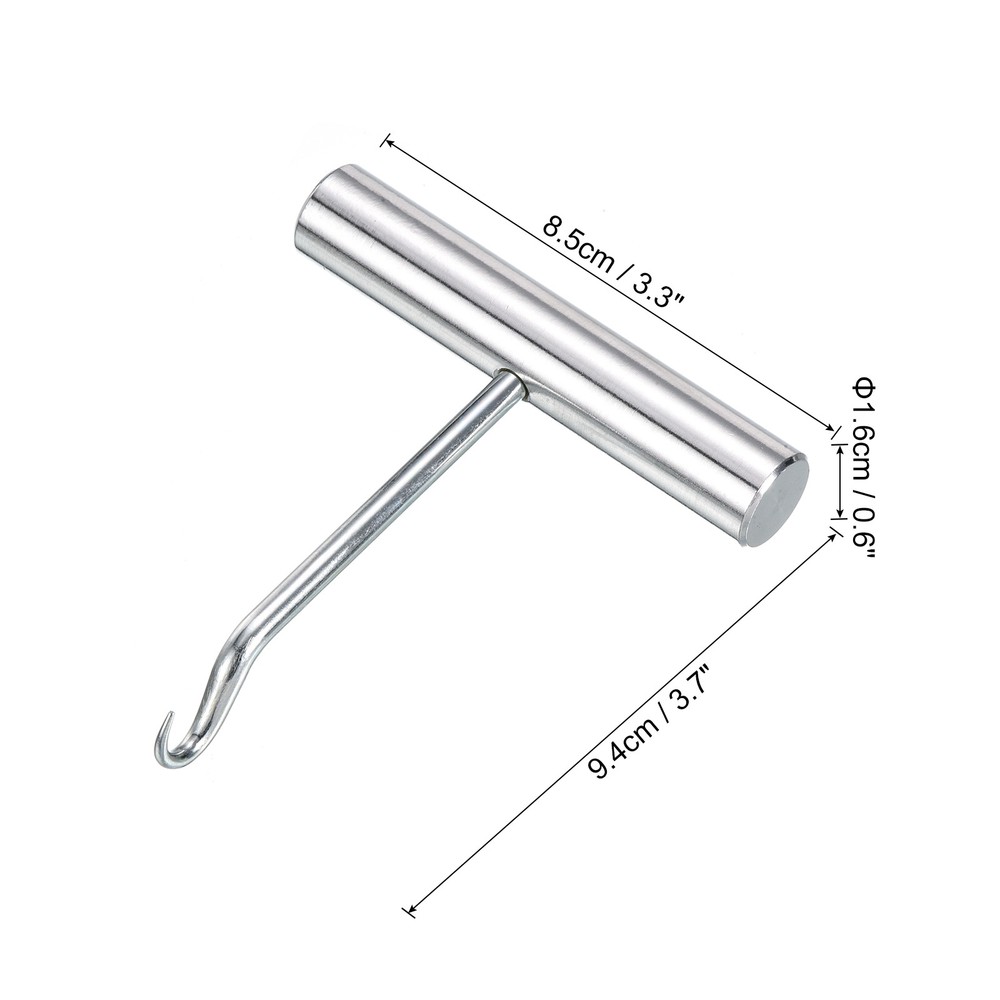 Stainless Steel Tennis Racket String Assistance Puller Pull Hook, Silver Tone