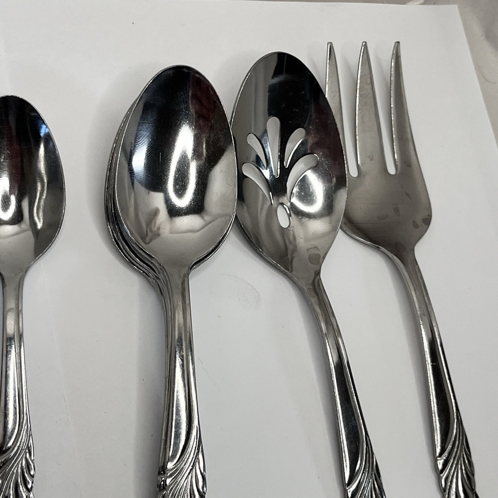 28 PIECES Hampton Silversmiths Stainless Flatware Danube Pattern fork spoon SL