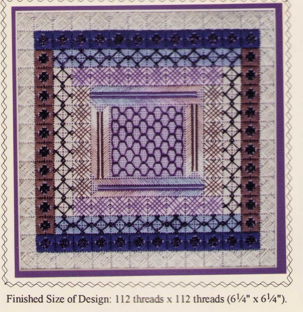 Needlepoint Chart Quilt Work Rainbow Gallery w/ Threads & 18 mesh Ruth Dilts VTG