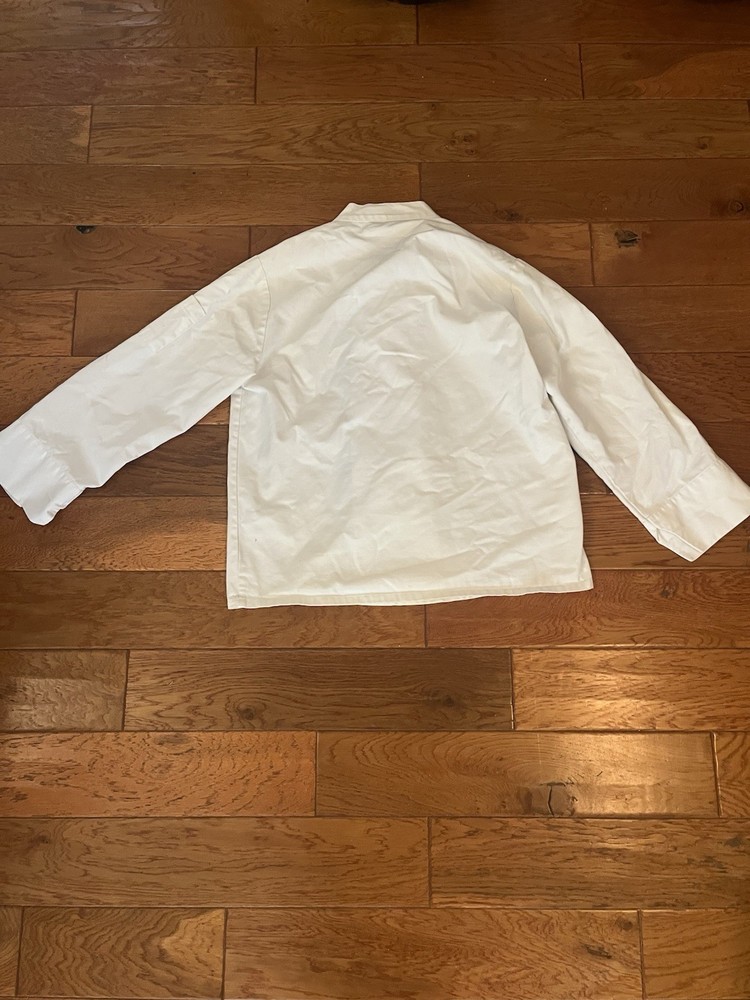 Chef Works White Long Sleeve Uniform Coat Size Medium, Button-Up Front