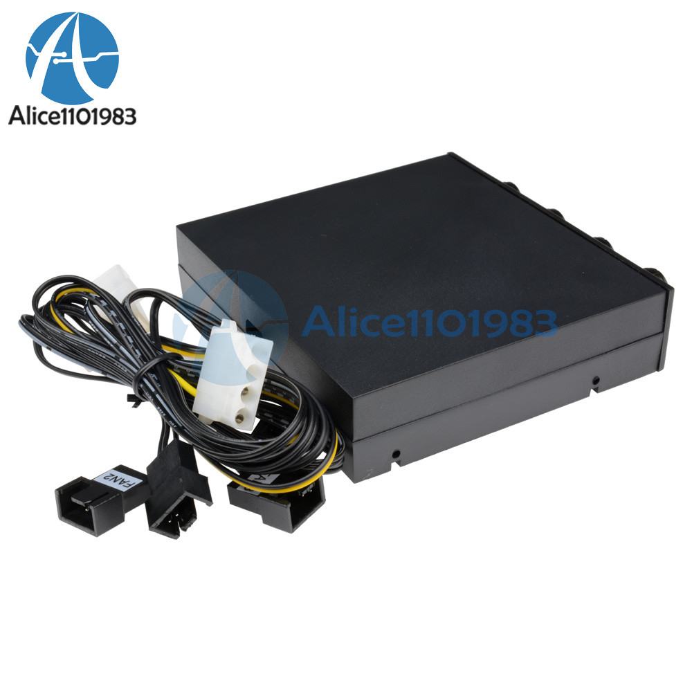 3.5" PC HDD CPU 4 Channel Fan Speed Controller Control Led Cooling Front Panel