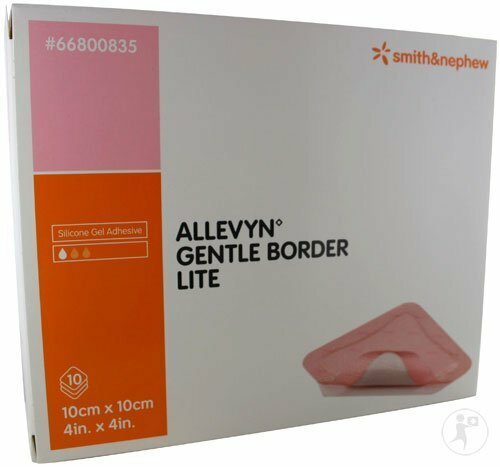 Allevyn Gentle Border Lite Thin Silicone Dressing 4'' x 4'' 10/Box -2 Pack