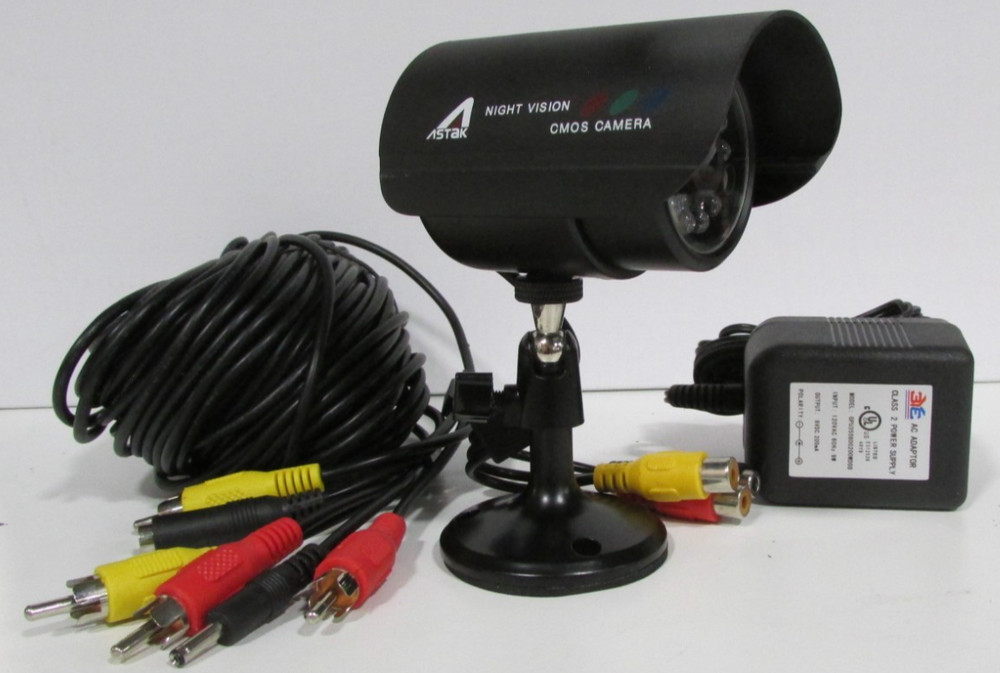 Wired Surveillance IR Camera + 100FT Cable + Power Supply Complete