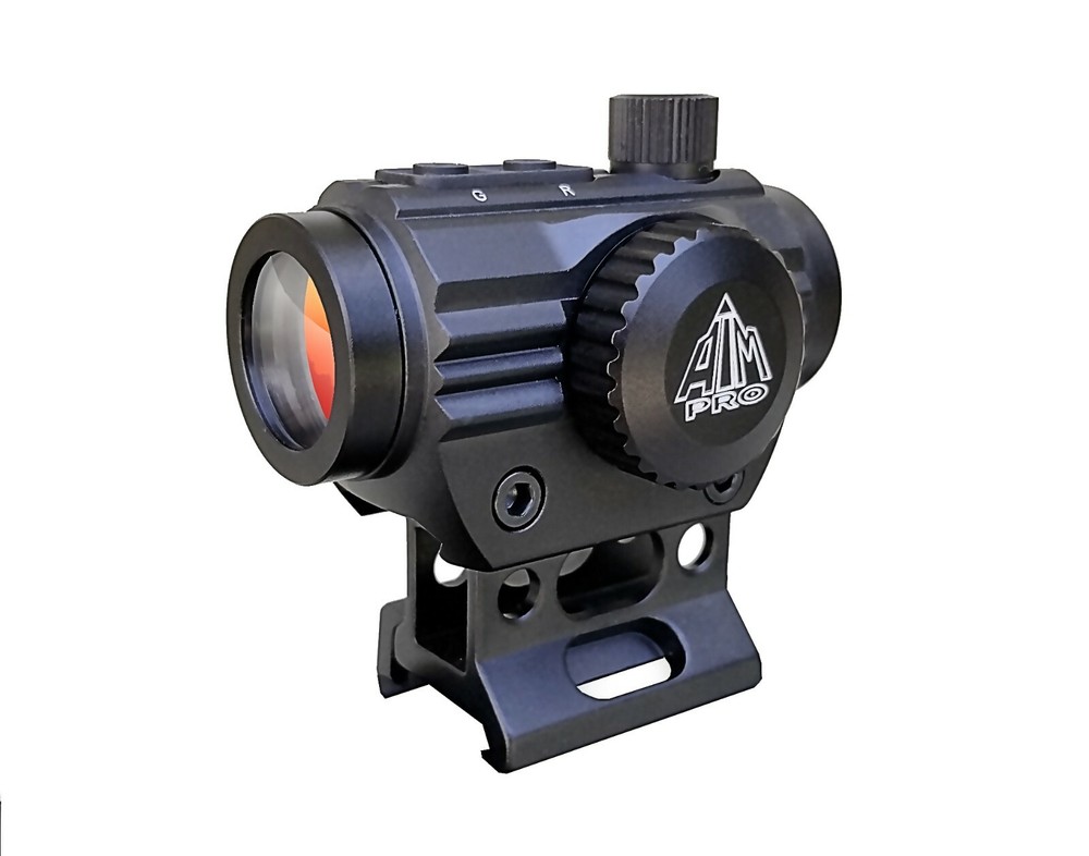 Aimpro Tactical Micro Dot Red Green Dot Reflex Sight with Riser and Angle Mount
