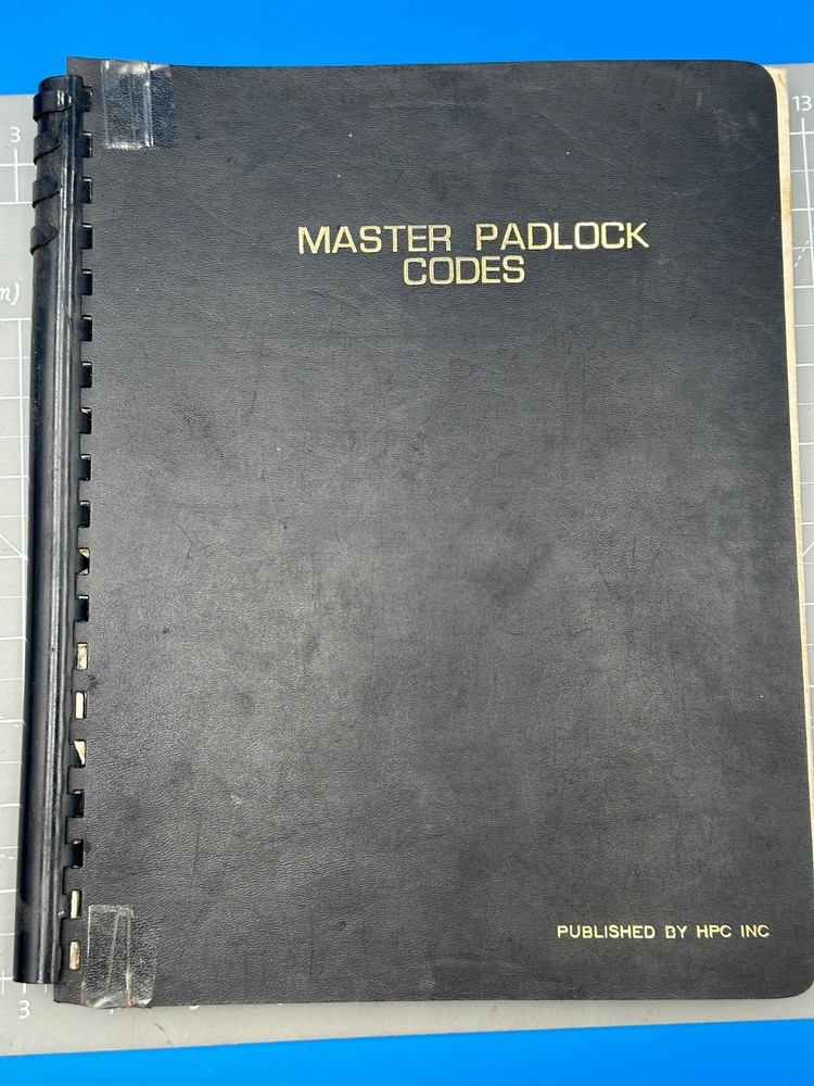 HPC MASTER PADLOCK CODES CATALOG