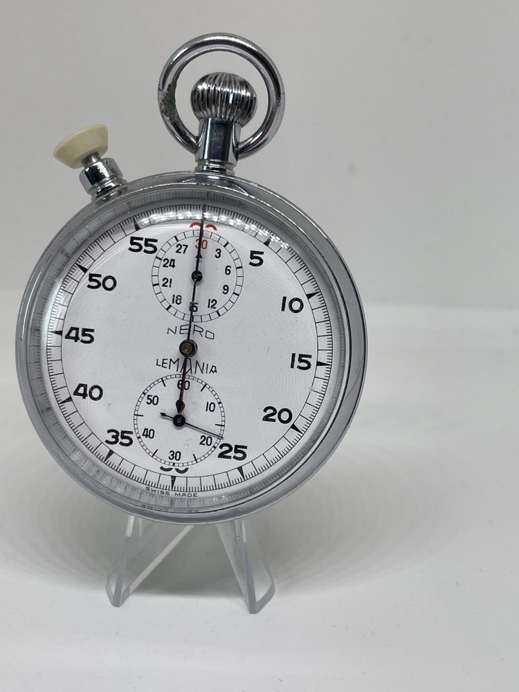 Nero Lemania Military Stop Watch With Split Second Timer