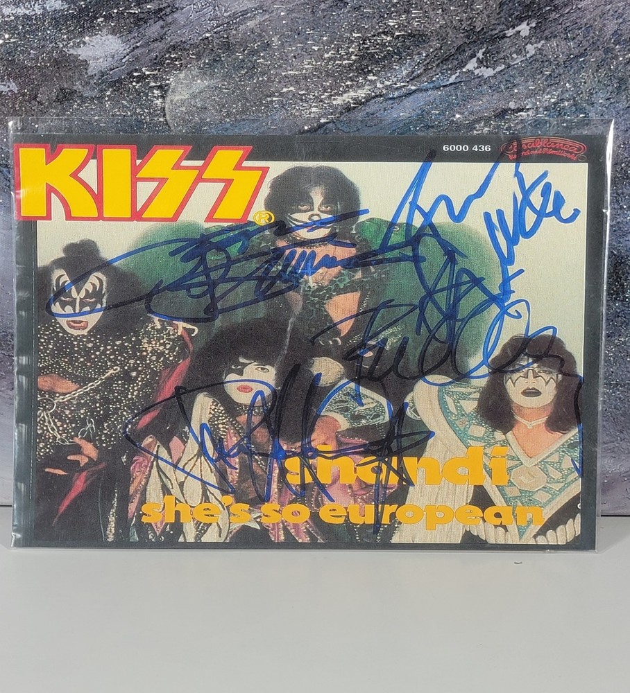 Kiss Rare Vintage Casablanca 12"×8.5" Poster Signed Original !! Mint Condition