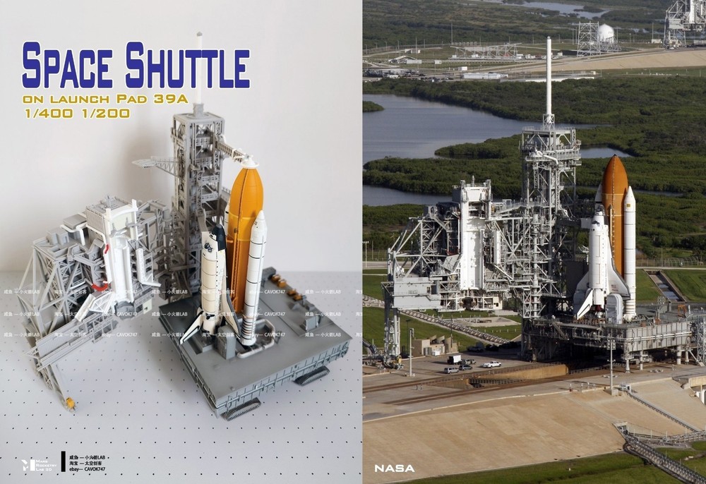 1/400 1/200 Space Shuttle on Launch PAD 3D Printing Model Builded Full Set